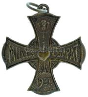 1937. "Minta Csapat" bronz cserkész medál füllel (31x29mm) T:AU