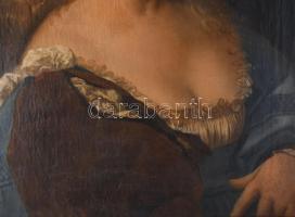 Tiziano után, jelzés nélkül: Violante. Olaj, vászon. Antik, sérült fakeretben, 60×50 cm