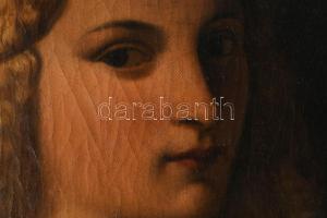 Tiziano után, jelzés nélkül: Violante. Olaj, vászon. Antik, sérült fakeretben, 60×50 cm