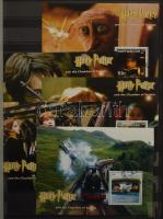 ~190 db tengerentúli blokk / kisív a legjobb motívumokkal pl. Harry Potter, vasút, lovak, ősállatok, cserkészek, macskák, stb 16 fekete lapos A/4 berakóban