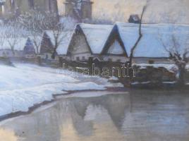 Meilinger Dezső (1892-1960): Diósgyőri vár, 1937. Pasztell, papír, jelzett. Dekoratív, üvegezett, sé...