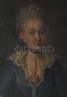 Jelzés nélkül: Hölgy portré. Olaj, vászon. Dekoratív fakeretben. 37x30 cm