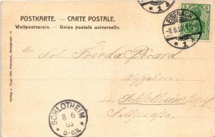 1903 Eisenach, Wartburg von Süden. Hugo Hill / castle. Art Nouveau, litho landscape frame (EK)