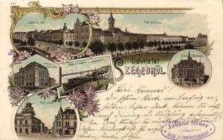 1898 Szeged a MÁV palotával litho (EK)
