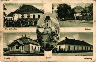 1943 Litke, Római katolikus templom és iskola, plébánia, községháza, orvoslak. Hangya kiadása (Rb)