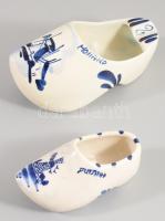 Delft 2 darab porcelán cipő, h: 9-12 cm