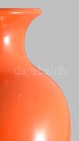 Lloyd Kerámiaipari Rt. Romhány art deco narancssárga váza, jelzett, szájánál repedésvonallal, m: 31 ...