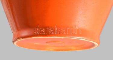 Lloyd Kerámiaipari Rt. Romhány art deco narancssárga váza, jelzett, szájánál repedésvonallal, m: 31 ...