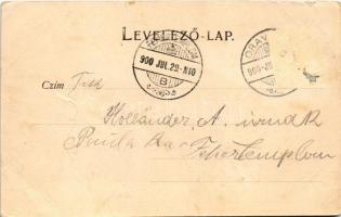 1900 Oravicabánya, Oravica, Oravicza, Oravita; Caffe Nowak, Rumänisch gr. ort. Kirche / Nowák kávéhá...