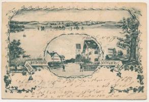 1903 Hechendorf am Seefelder See / lake, view. Art Nouveau, floral (r)