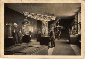 1927 Duisburg, Niederrheinische Schiffahrtsausstellung 1927. Krananlagen. Kunstanstalt Carl Lange / Lower Rhine shipping exhibition, cranes (gyűrődések / creases)