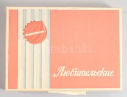 Szovjet retro zeneszerkezetes cigaretta kínáló, m: 16 cm, hozzá szovjet cigaretta tartalommal