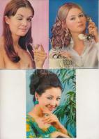 5 db MODERN 3 dimenziós képeslap: kacsintós hölgyek / 5 modern 3D art postcards: blinking ladies