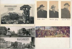 20 db főleg RÉGI vegyes képeslap tétel, közte művészlapok, külföldi városok / 20 mainly pre-1945 mixed postcards lot, with art and foreign towns