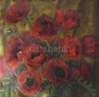 Olvashatatlan jelzéssel: Csendélet. Olaj, vászon. Kisebb felületi sérülésekkel (festék lepergésekkel...