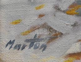 Márton Béla (1913-2007): Havas táj. Olaj, vászon, jelezve balra lent, hátoldalán Zichy Mihály Alkotó...