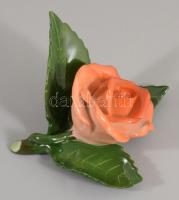Herendi piros rózsa, jelzett, hibátlan, h: 7,5 cm