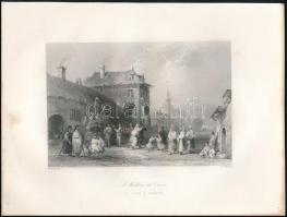 cca 1845 Bartlett, William Henry (1809-1954) - W. Mossmann: Esküvő Orsován, acélmetszet, jelzett a metszeten, jó állapotban, 21×27 cm