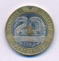 Franciaország 1993. 20Fr trimetál "Mont-Saint-Michel" T:XF France 1993. 20 Francs trimetallic "Mont-Saint-Michel" C:XF Krause KM#1008