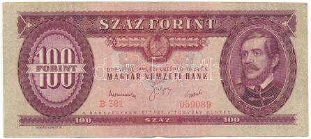 1949. 100Ft "B 381 059089" T:F erős, ropogós papír Adamo F28