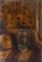 Jelzés nélkül: Csendélet. Olaj, vászon, 57×40 cm
