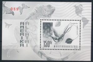 1998 Földrészek állatai II. Ázsia feketenyomat blokk piros sorszámmal (90.000)