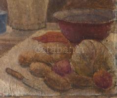 Jelzés nélkül: Enteriőr (konyha). Olaj, vászon, kartonon, 47×50 cm