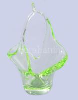 Cseh iparművész uránüveg kínáló, jelzés nélkül, hibátlan, m: 17 cm