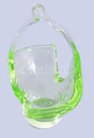 Cseh iparművész uránüveg kínáló, jelzés nélkül, hibátlan, m: 17 cm