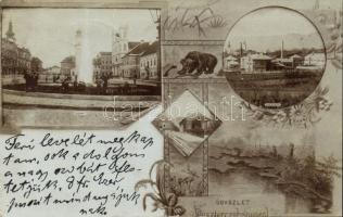 1899 Besztercebánya with railway station and military barracks