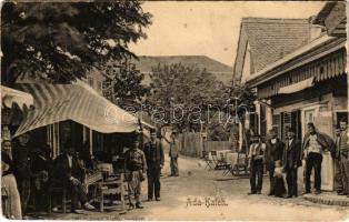 1907 Ada Kaleh (Orsova), Török bazár, üzletek, kávézó. Divald Károly 332. sz. / Turkish bazaar, shops, café (lyuk / pinhole)