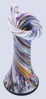 Anyagában színezett multicolor váza, hibátlan, m: 26 cm