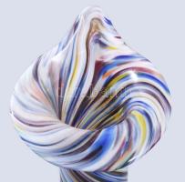 Anyagában színezett multicolor váza, hibátlan, m: 26 cm