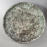 Mihály Béla vulkánmázas váza jelzett, hibátlan, d: 29 cm