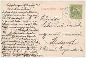 1910 Vajdahunyad, Hunedoara; M. kir. vasgyár, iparvasút, vár a háttérben. Adler fényirda 1909. / iro...