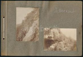 cca 1912 Sztrecsnó (Felvidék) vár és környéke a faluval, alagúttal, 14 db albumlapra ragasztott fotó, szép állapotban, 8×10,5 cm