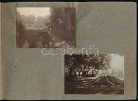 cca 1912 Sztrecsnó (Felvidék) vár és környéke a faluval, alagúttal, 14 db albumlapra ragasztott fotó...