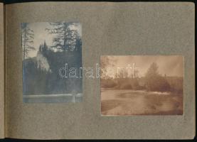 cca 1912 Sztrecsnó (Felvidék) vár és környéke a faluval, alagúttal, 14 db albumlapra ragasztott fotó...