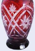 Vörösen pácolt váza, hibátlan, m: 19 cm