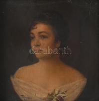 Turmayer jelzéssel: Női mellkép. Olaj, karton, kissé vetemedett. Fakeretben. 20×20 cm