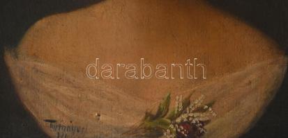 Turmayer jelzéssel: Női mellkép. Olaj, karton, kissé vetemedett. Fakeretben. 20×20 cm