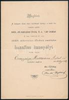 1901 Meghívó a budapesti állami elemi tanítóképző által az 1848. március 15. emlékére rendezendő teaestélyre, annak programjára, két lap, jó állapotban