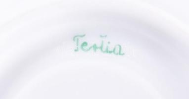 Herendi Tertia háromrészes szett, tálkán repedéssel, d: 19 cm