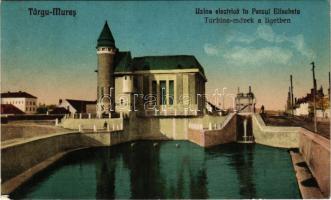 1928 Marosvásárhely, Targu Mures; Turbina művek az Erzsébet ligetnél. Révész Béla kiadása / Uzina electrica in Parcul Elisabeta / hydroelectric turbine, electric power station (EK)