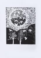 Olvashatatlan jelzéssel: 3 db linómetszet, papír. 21×15 és 26,5x21,5 cm méretekben.