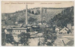 Anina, Stájerlakanina, Stájerlak, Steierdorf; Elektrische Zentrale u. Theerfabrik / Villamos központ és kátránygyár. A. Meissner kiadása / central power station, tar factory (kopott sarkak / worn corners)
