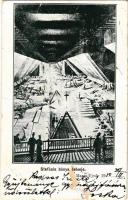 1900 Marosújvár, Uioara, Ocna Mures; Stefánia bánya, belső / salt mine, interior (fa)