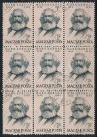 1953 Karl Marx 1Ft "B" 9-es tömb számvízjellel (10.000)