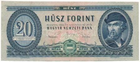 1960. 20Ft "C 097 089484" T:F Hungary 1960. 20 Forint "C 097 089484" C:F Adamo F12