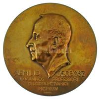 Kisfaludi Stróbl Zsigmond (1884-1975) 1925. "Grósz Emil" egyoldalas bronz plakett "AEMILIO DE GRÓSZ XXV ANNOS PROFESSORI DISCIPULI ET AMICI MCMXXV" (80mm) T:AU  HP 4914.